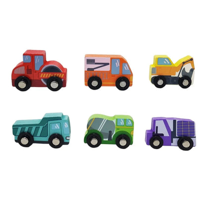 Wooden Construction Vehicle 6-Pack | Look Mumma