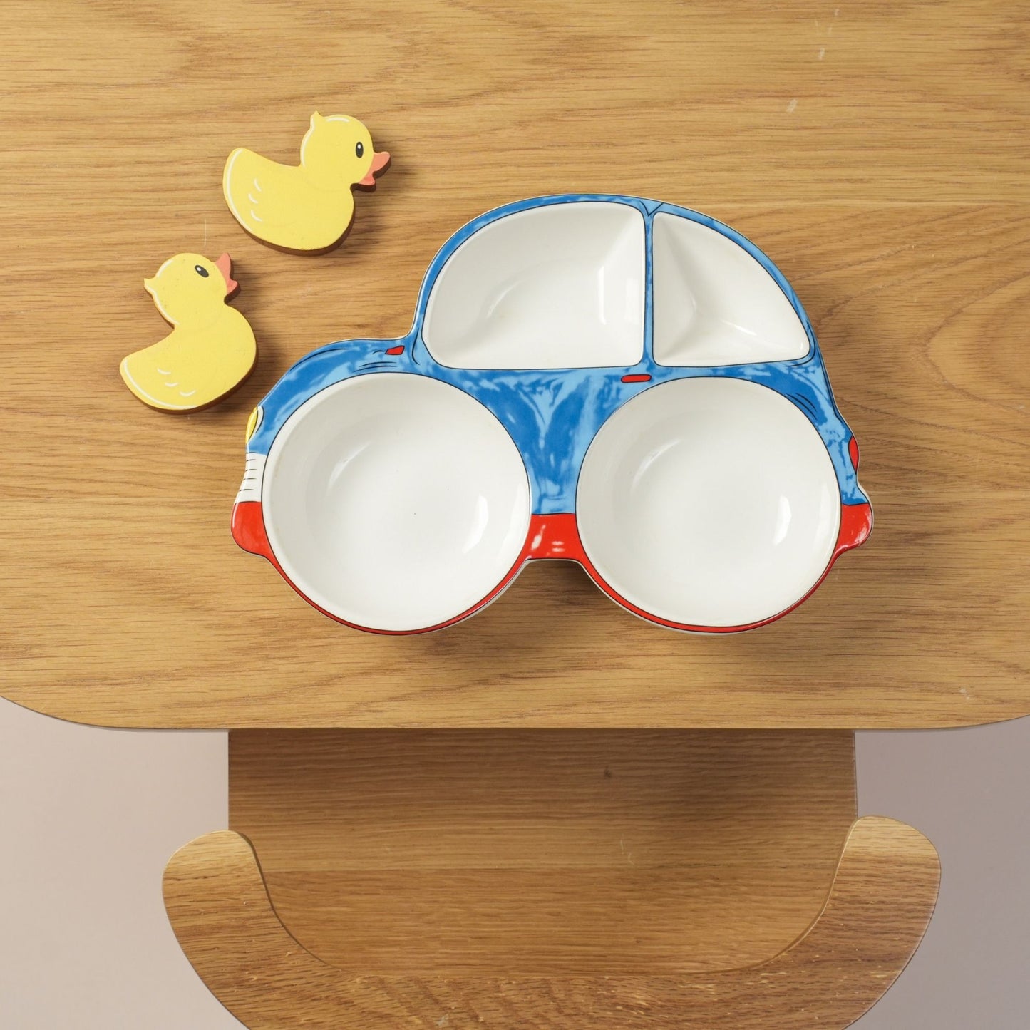 Blue Speedy Car Ceramic Plate – Handcrafted Race Car Kids Dinnerware | Look Mumma