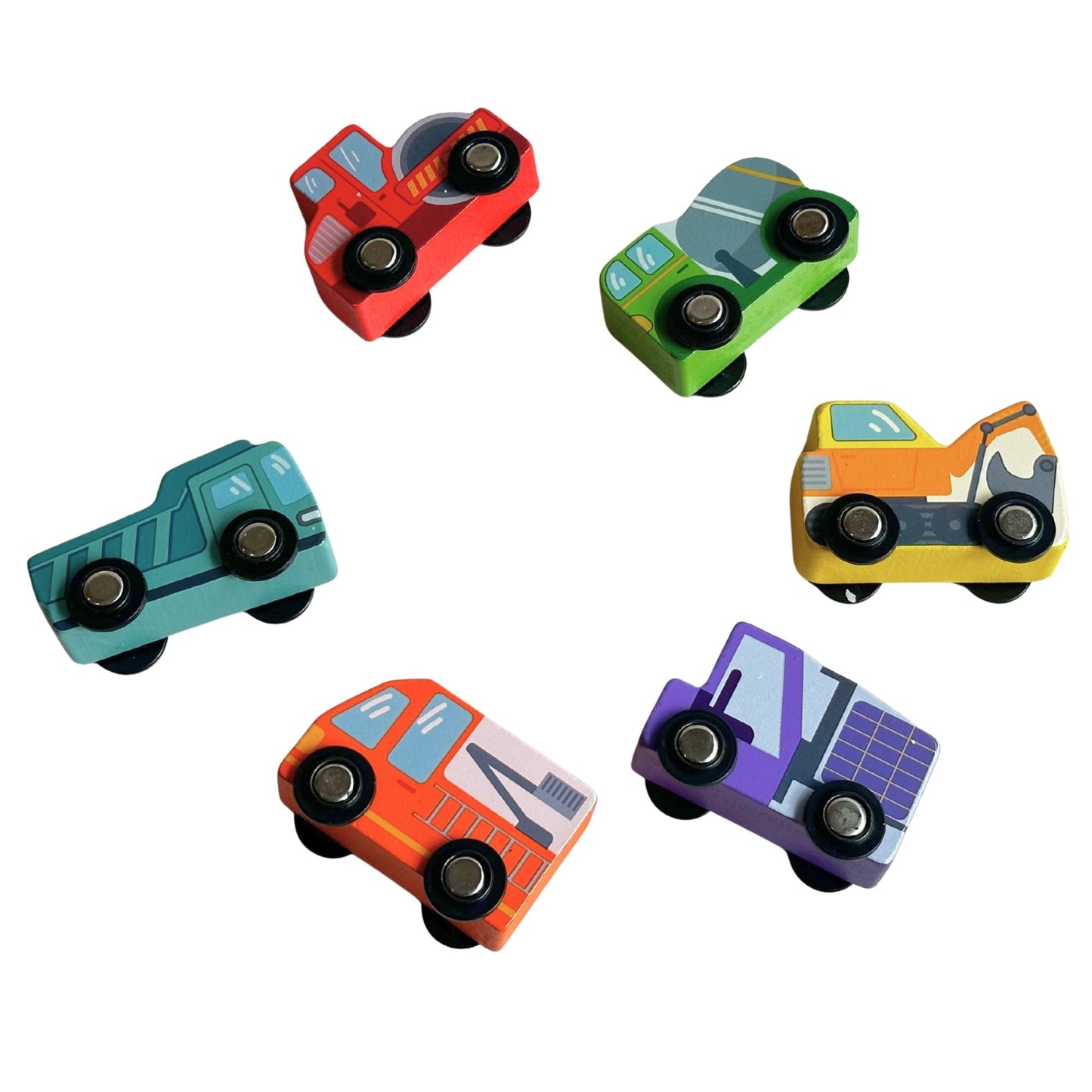 Wooden Construction Vehicle 6-Pack | Look Mumma