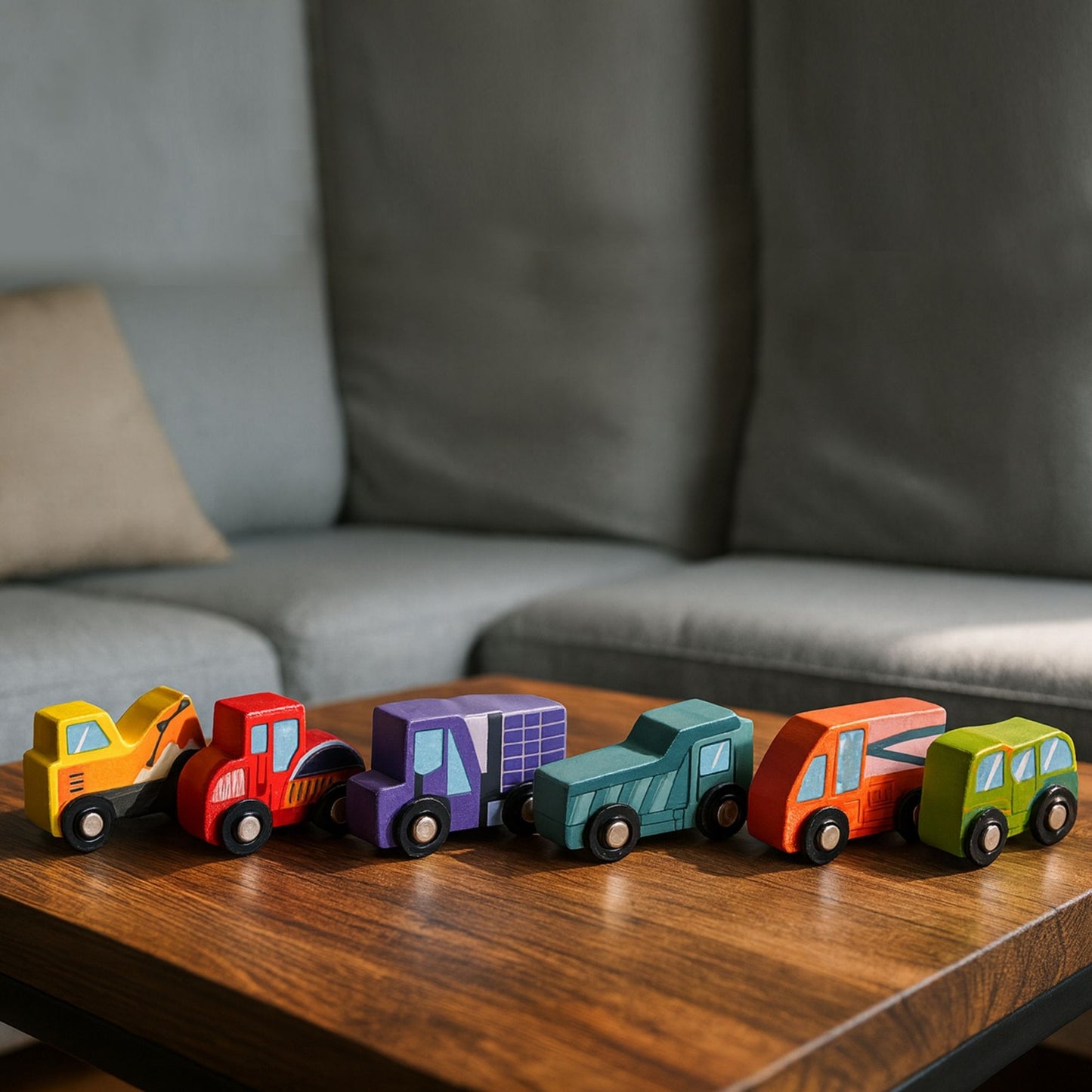 Wooden Construction Vehicle 6-Pack | Look Mumma