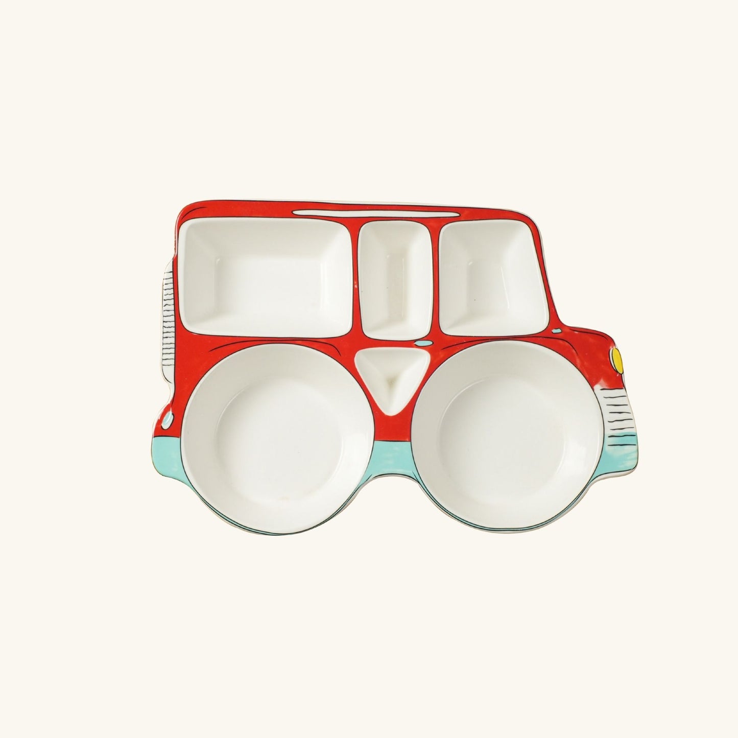 Red Car Ceramic Plate – Handcrafted Kids Dinnerware | Look Mumma