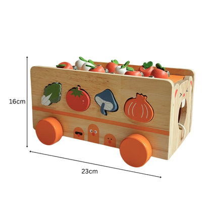 Wooden Vegetable Sorting Toy Bus | Look Mumma