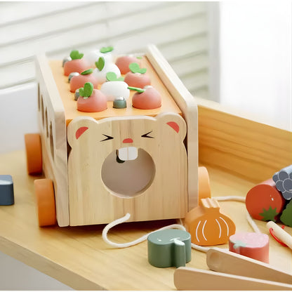 Wooden Vegetable Sorting Toy Bus | Look Mumma