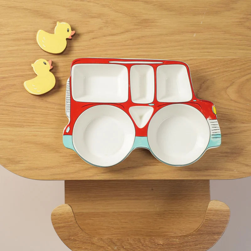 Big Car Ceramic Plate – Handcrafted Kids Dinnerware | Buy 4 Pay for 3 | Look Mumma