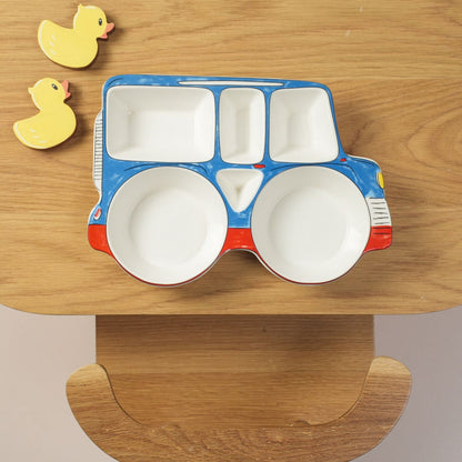 Big Car Ceramic Plate – Handcrafted Kids Dinnerware | Buy 4 Pay for 3 | Look Mumma
