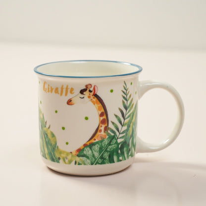 Serene Giraffe Ceramic Mug– Handcrafted Wild Animal Kids Tableware | Look Mumma