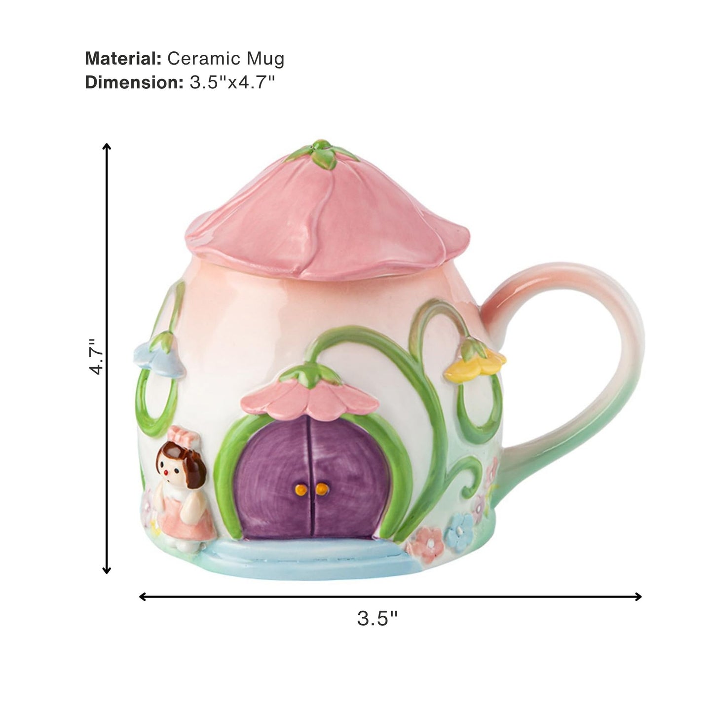 Enchanted Fairy House Ceramic Mug with Lid – Handcrafted Magical Kids Room Decor & Tableware | Look Mumma