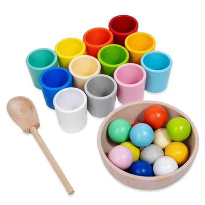 Afaike Balls and Cups Wooden Sorting Toy | Look Mumma