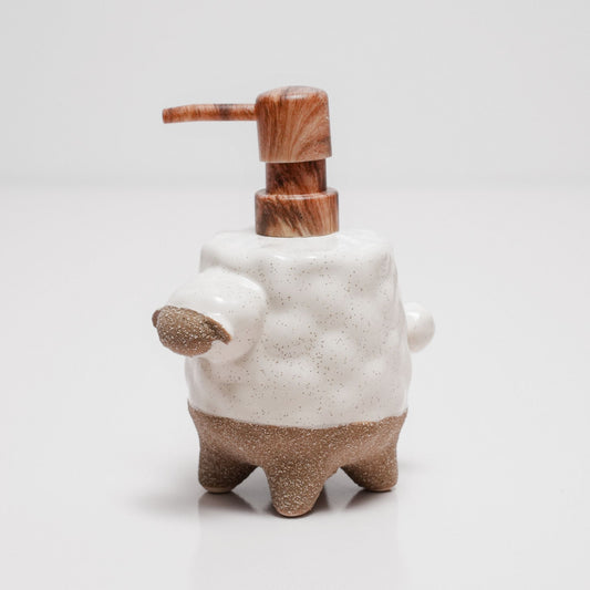 White Sheep Ceramic Soap Dispenser – Adorable Handcrafted Bathroom Accessory | Look Mumma