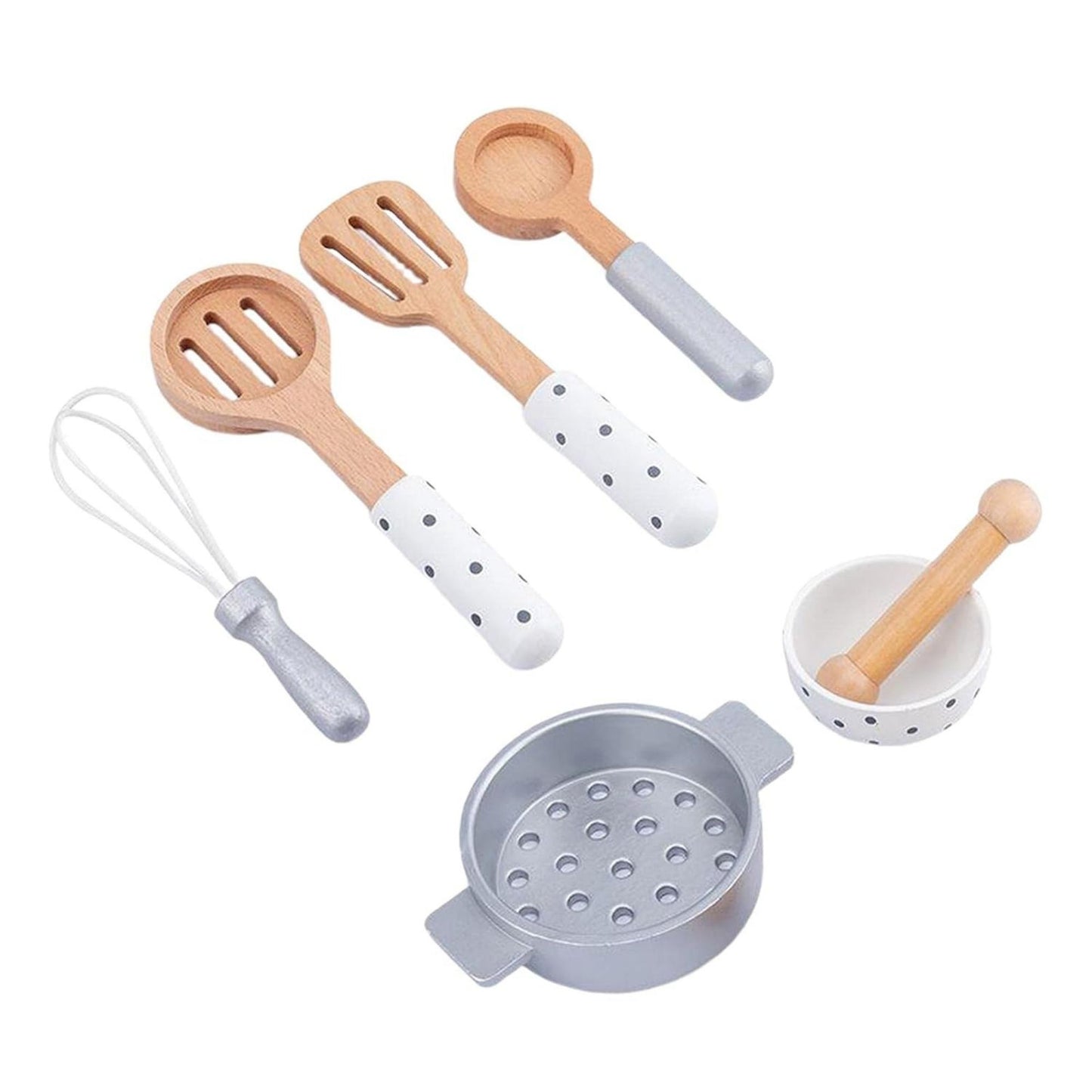 Wooden Play Kitchen Accessories Set | Look Mumma