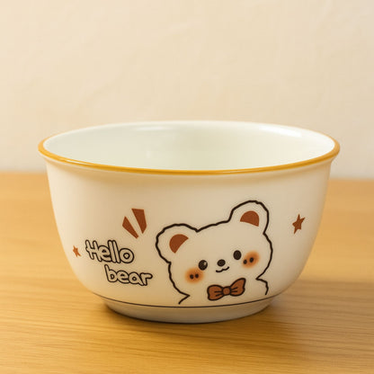 Set of 2 Bear Ceramic Snack Bowl / Dessert Dish – Handcrafted Lovely Kids Tableware | Look Mumma