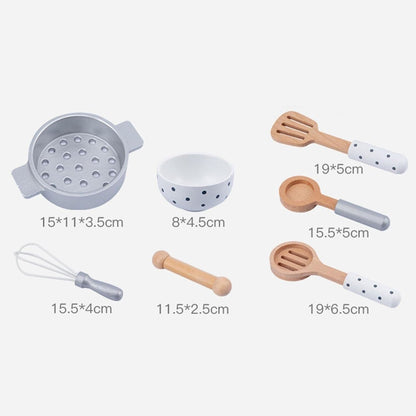 Wooden Play Kitchen Accessories Set | Look Mumma