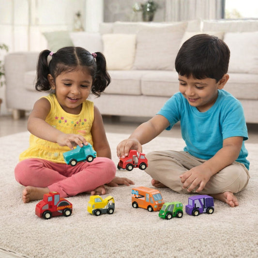 Wooden Construction Vehicle 6-Pack | Look Mumma