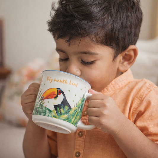 Toucan Bird Ceramic Mug– Handcrafted Wild Animal Kids Tableware | Look Mumma
