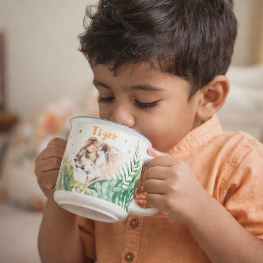 Lion Ceramic Mug– Handcrafted Wild Animal Kids Tableware | Look Mumma