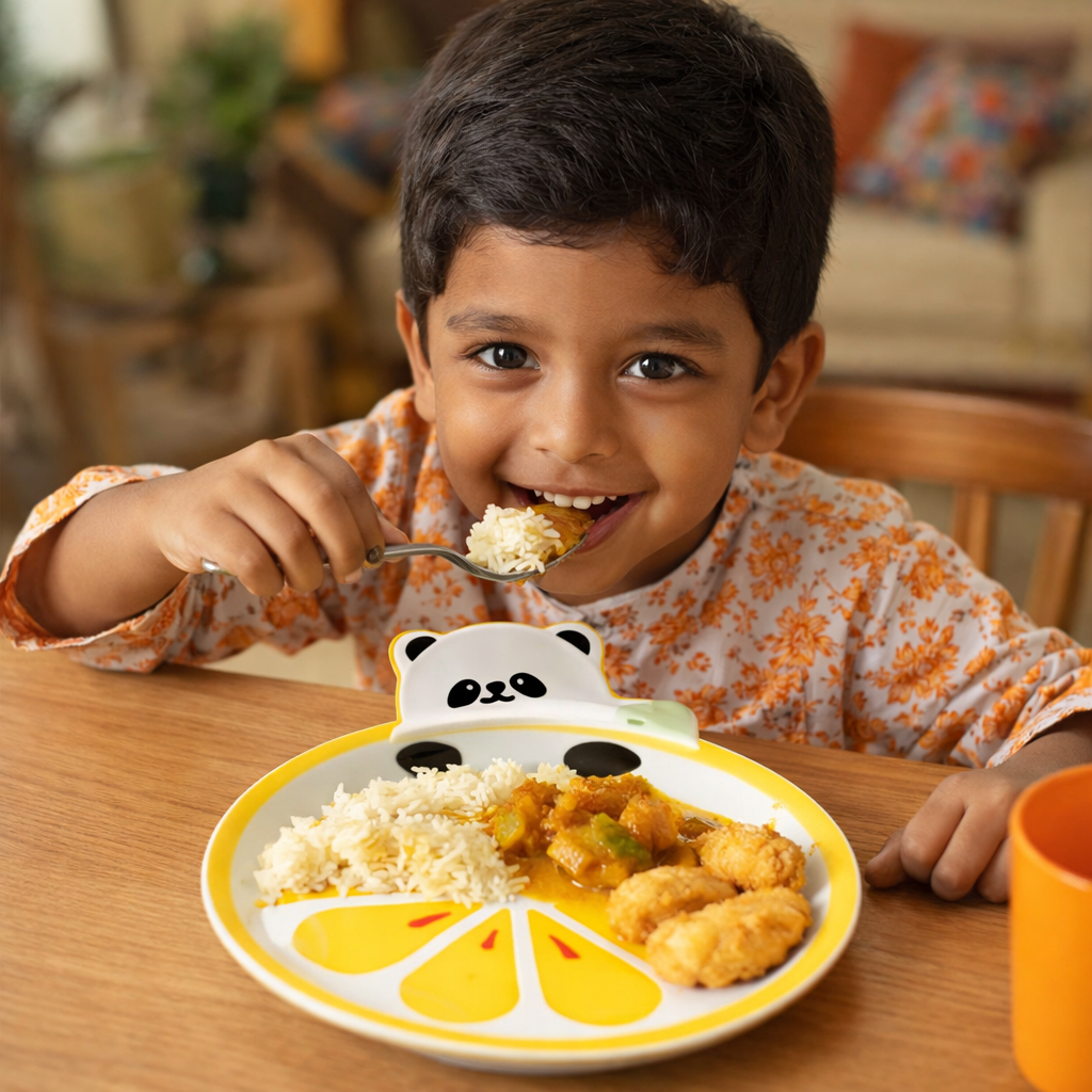 Panda Lemon Slice Ceramic Plate – Handcrafted Fruit & Animal Kids Dinnerware | Look Mumma