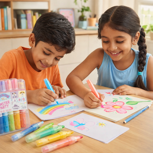 Monster Party Glitter Erasable Highlighter Set (6-piece) | Look Mumma