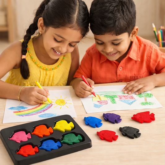Fish-Shaped  Crayons (Set of 8) | Look Mumma