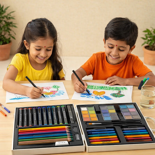 Children's Deluxe Art Set for Drawing Painting and More  with Portable Art Box, Coloring Supplies Art Kits | Look Mumma