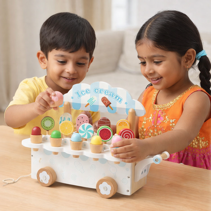 Pull-Along Ice Cream Cart Toy | Look Mumma