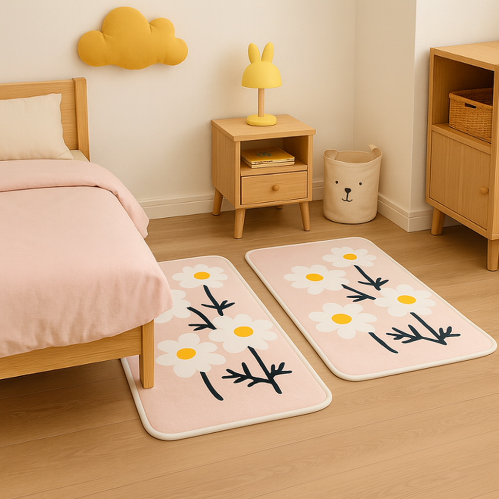 Daisy Garden Kids Rug – Soft Floral Play Mat | Look Mumma