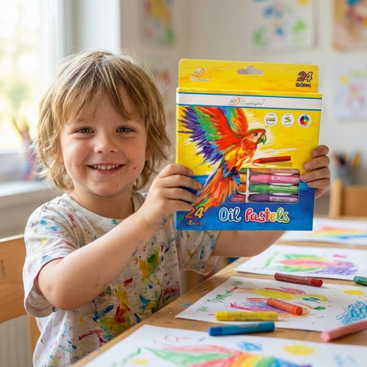 Dingdongbird 24 Colours Oil Pastels | Look Mumma