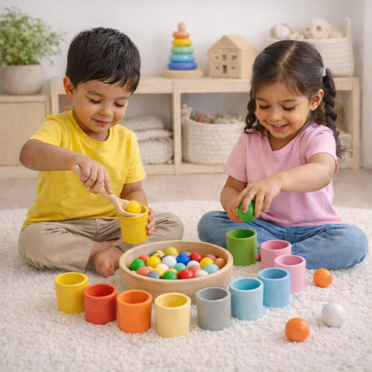 Afaike Balls and Cups Wooden Sorting Toy | Look Mumma