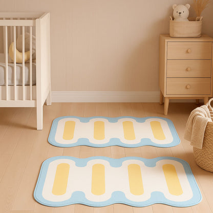 Groovy Wave Abstract Floor Mat / Rug – Handcrafted Retro Kids Room Decor | Look Mumma