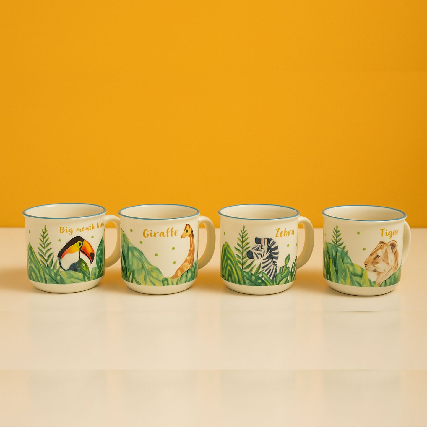 Jungle Safari Ceramic Mug– Handcrafted Wild Animal Kids Tableware | Look Mumma