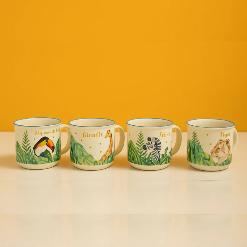 Jungle Safari Ceramic Mug– Handcrafted Wild Animal Kids Tableware | Buy 4 Pay for 3 | Look Mumma