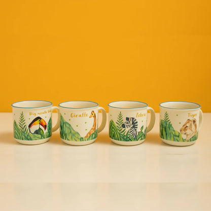 Jungle Safari Ceramic Mug– Handcrafted Wild Animal Kids Tableware | Buy 4 Pay for 3 | Look Mumma