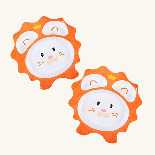 King Lion Crown Ceramic Plate – Handcrafted Safari Animal Kids Dinnerware | Look Mumma