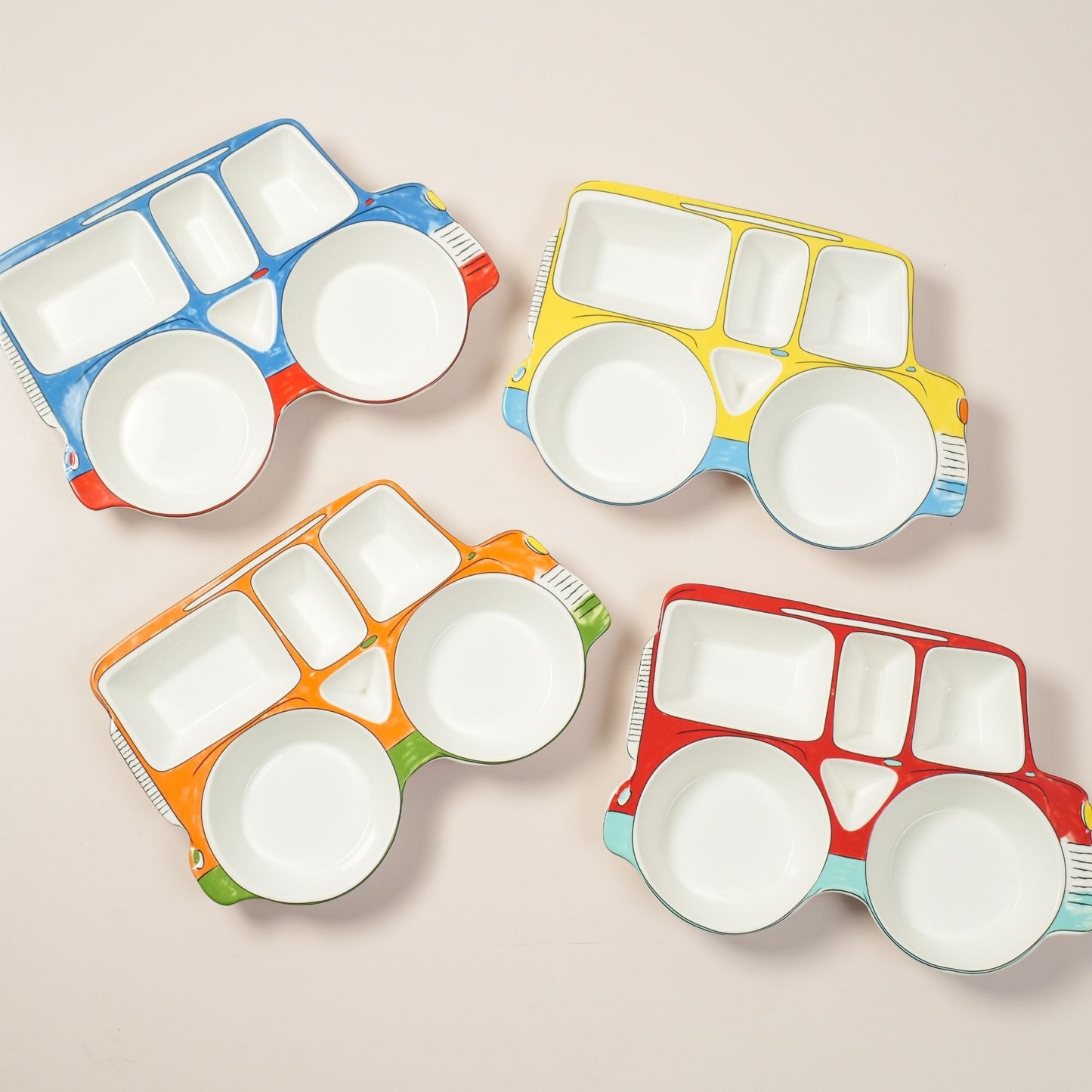 Big Car Ceramic Plate – Handcrafted Kids Dinnerware | Look Mumma