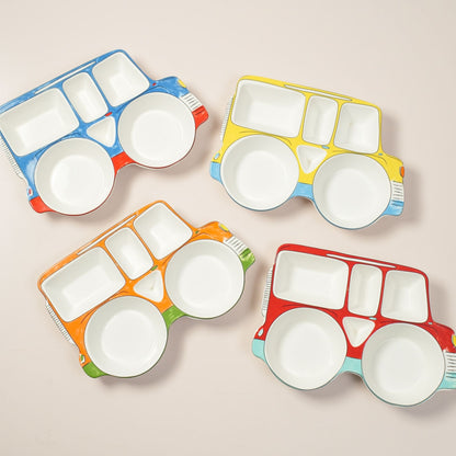 Big Car Ceramic Plate – Handcrafted Kids Dinnerware | Look Mumma