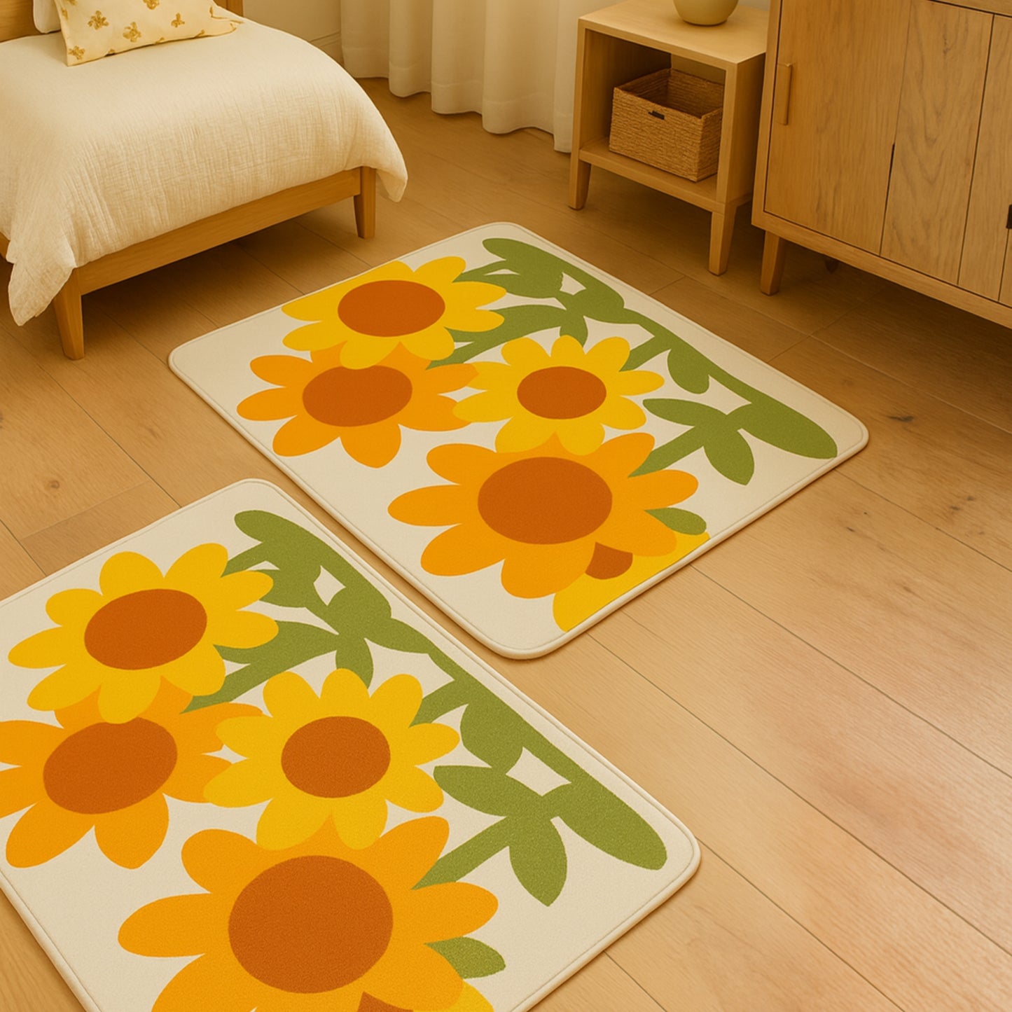 Sunny Bloom Kids Rug – Cheerful Sunflower Play Mat | Look Mumma